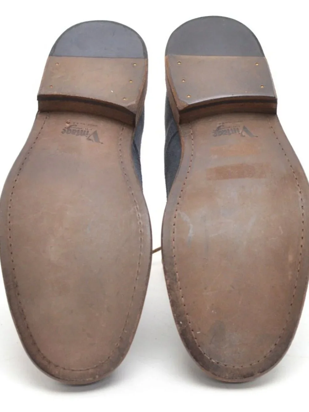 Men Vintage Shoe Company Henry Jeans Blue Oxfords 8 New